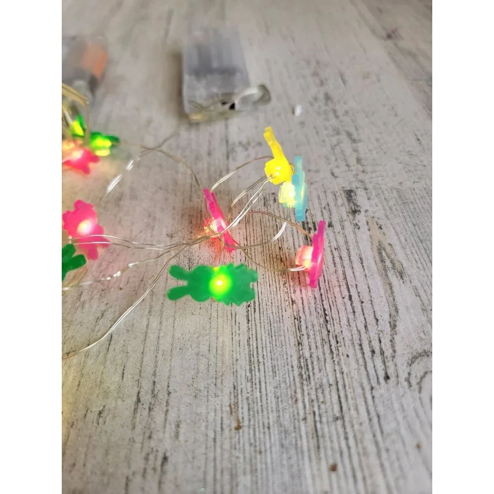 Easter string light mini bunny set spring decor home‎